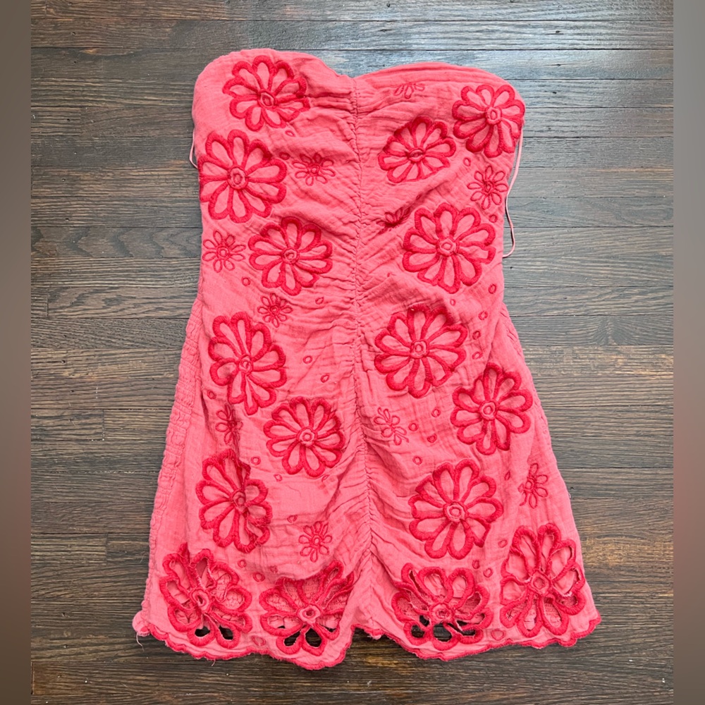Free People Sizzle Strapless Mini Cotton Dress